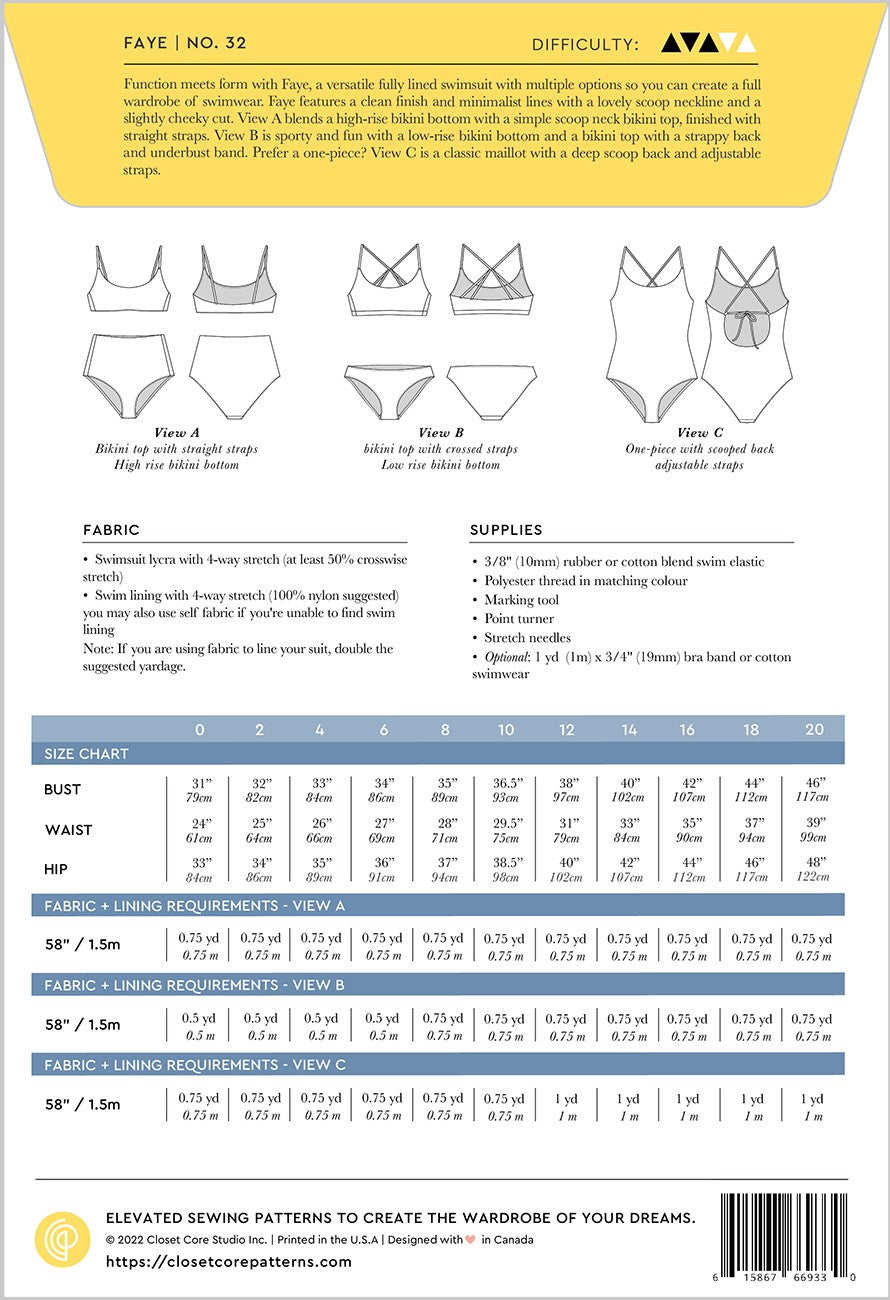 Faye Swimsuit & Bikini - By Closet Core Patterns