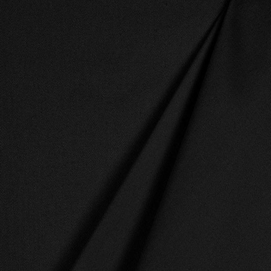 Organic Cotton Spandex  Twill  Fabric - Black