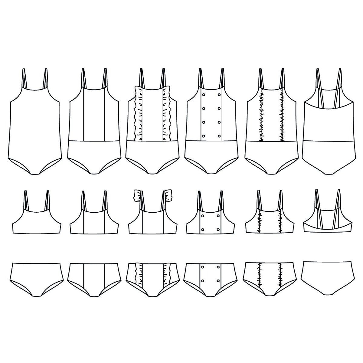 Ikatee - PAULETTE swimsuit - Girl 3/12 - Paper Sewing Pattern