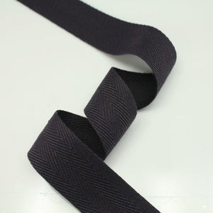 19mm Herringbone Twill Tape 100% Cotton - Black