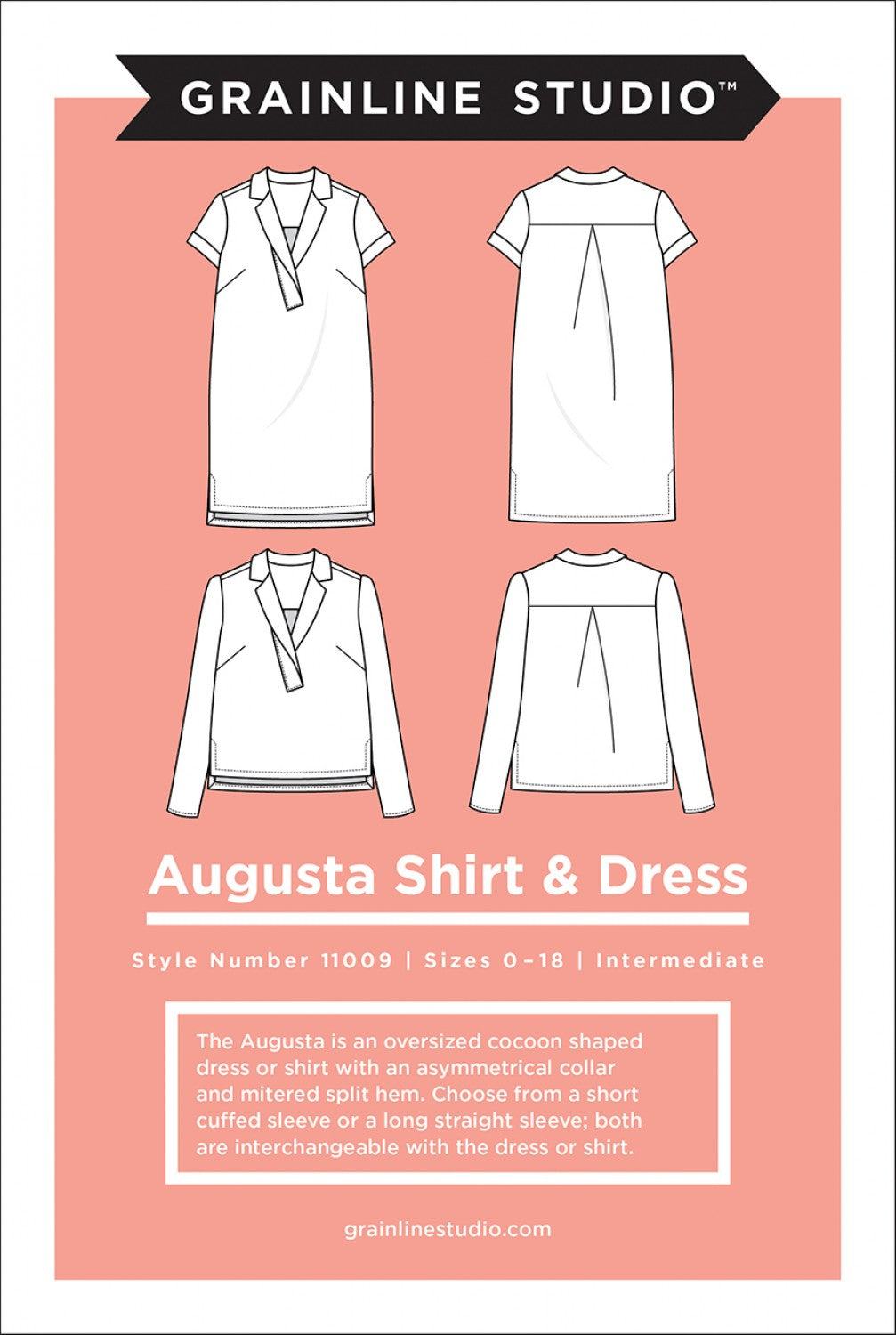 Augusta Shirt and Dress Shirt Pattern - Grainline Studio - Sizes 0 - 18