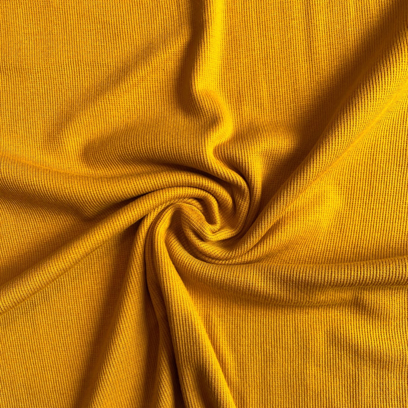 Bamboo Cotton Rib 2x2 Dark Mustard