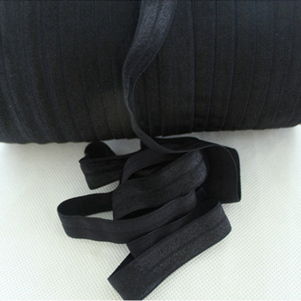 20mm (3/4") Fold Over Elastic FOE - Black