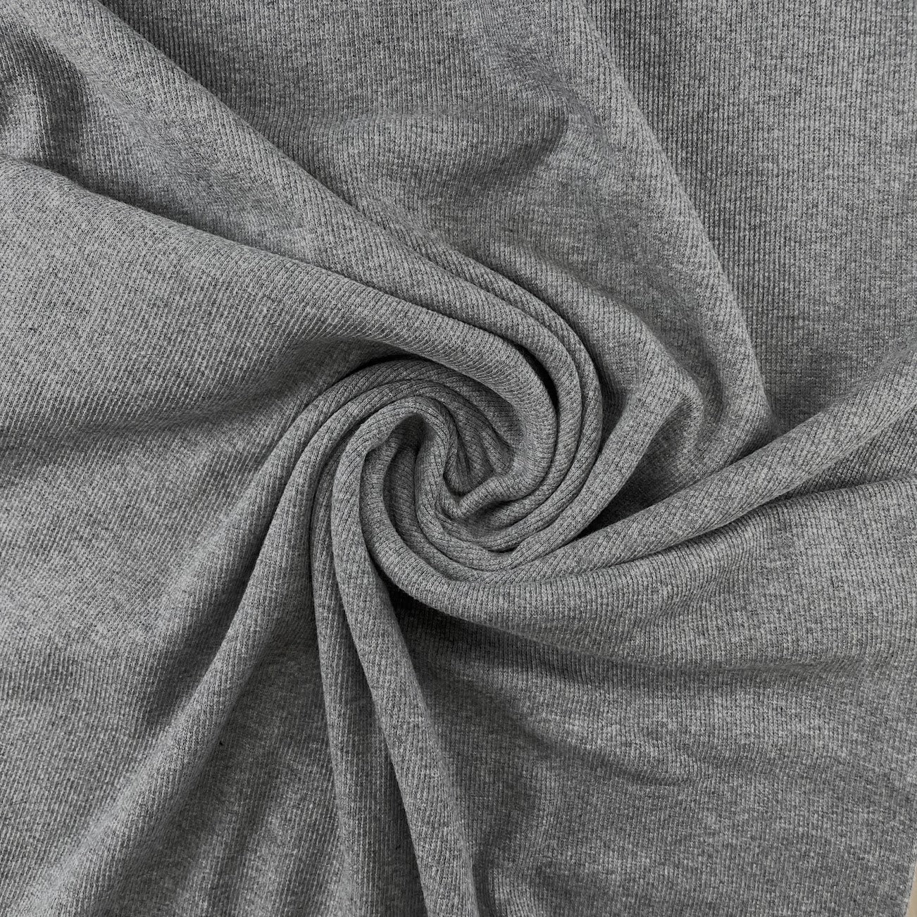Cotton Rib 2x2 - Heathered Thunder Grey