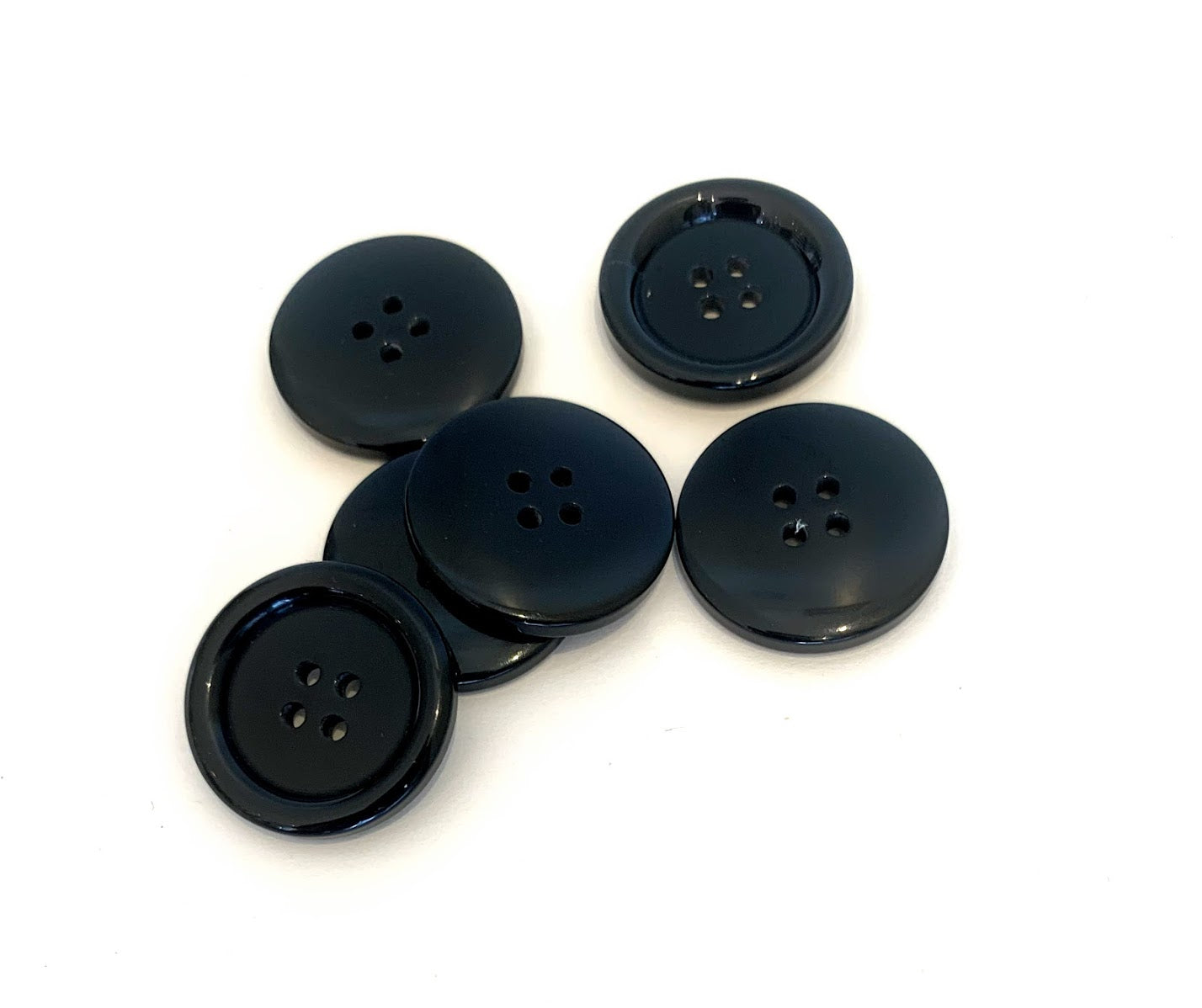 Black Suit Bulk Suit Buttons Size: #30 - 19mm (3⁄4″) - Set of 5 Buttons