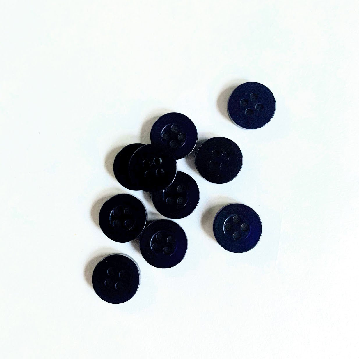 Navy Shirt Buttons 4-Hole - 11mm - Set of 5 Buttons