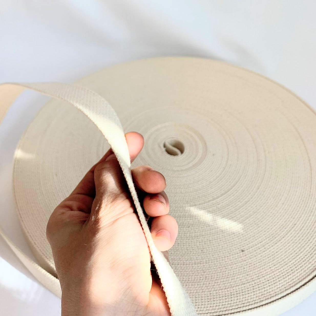 25mm (1 inch) Heavy-weight Cotton Webbing Tape 100% Cotton - Natural