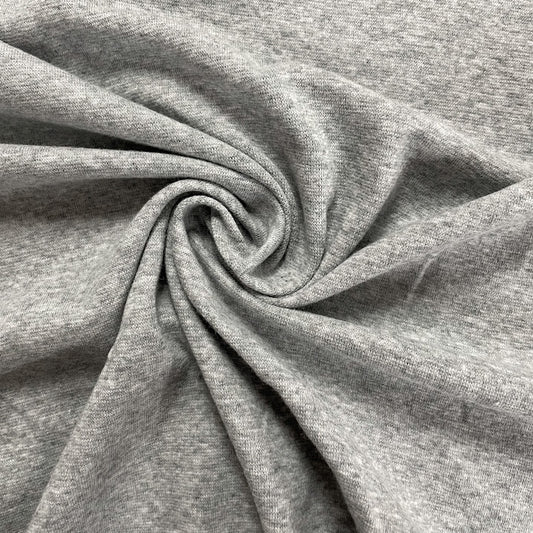 Cotton Spandex 1x1 Rib Knit Fabric - Light Heather Grey