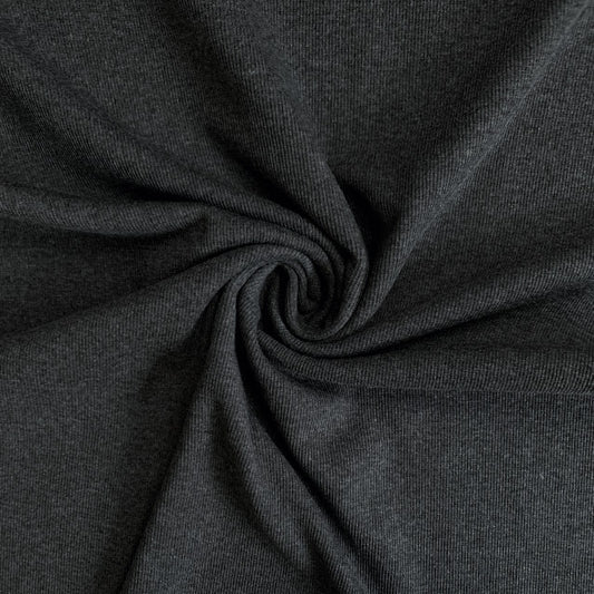 TENCEL™ Lyocell Organic Cotton 2x2 Ribbed Knit - Heathered Charcoal