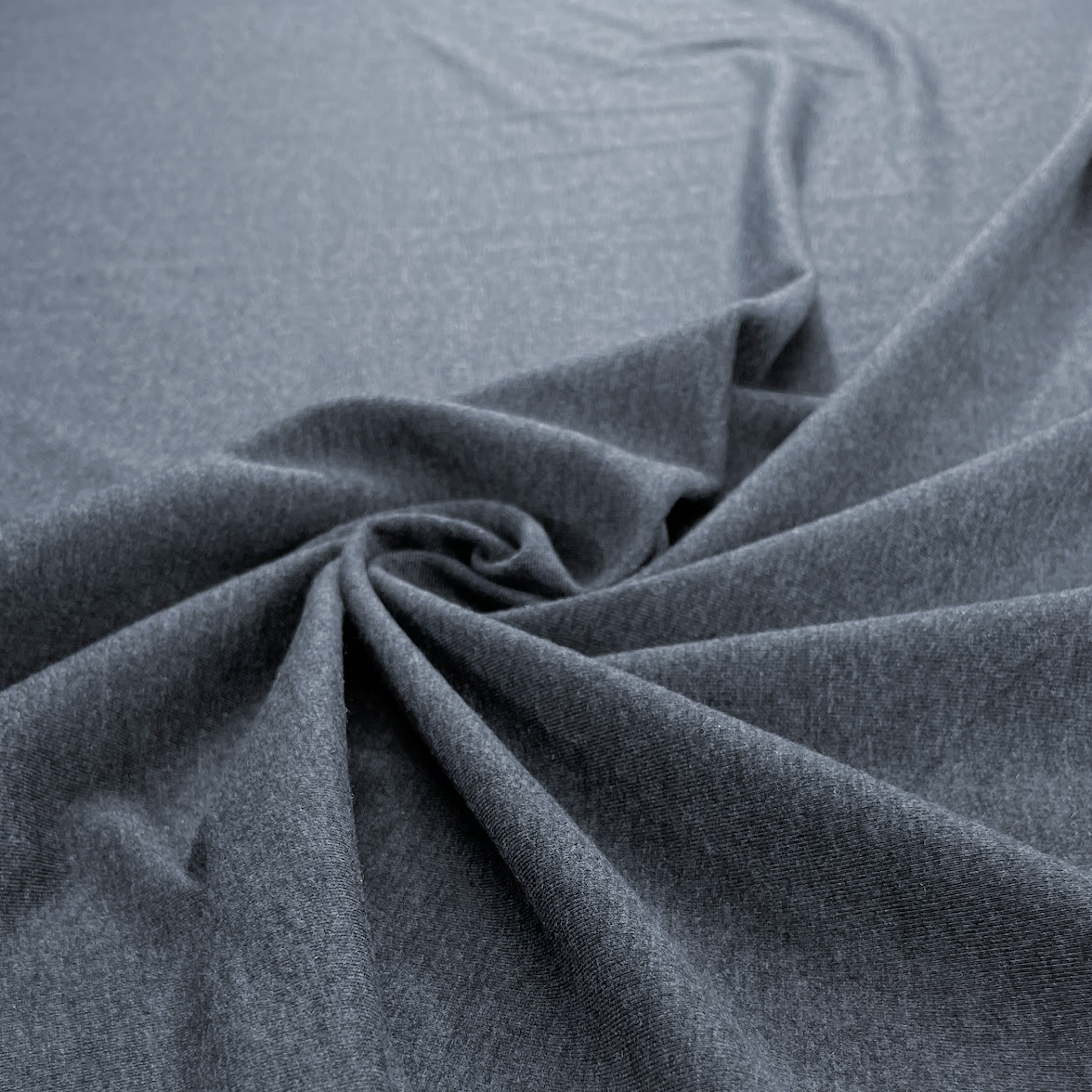 TENCEL™ Lyocell Organic Cotton French Terry - Heathered Charcoal Grey