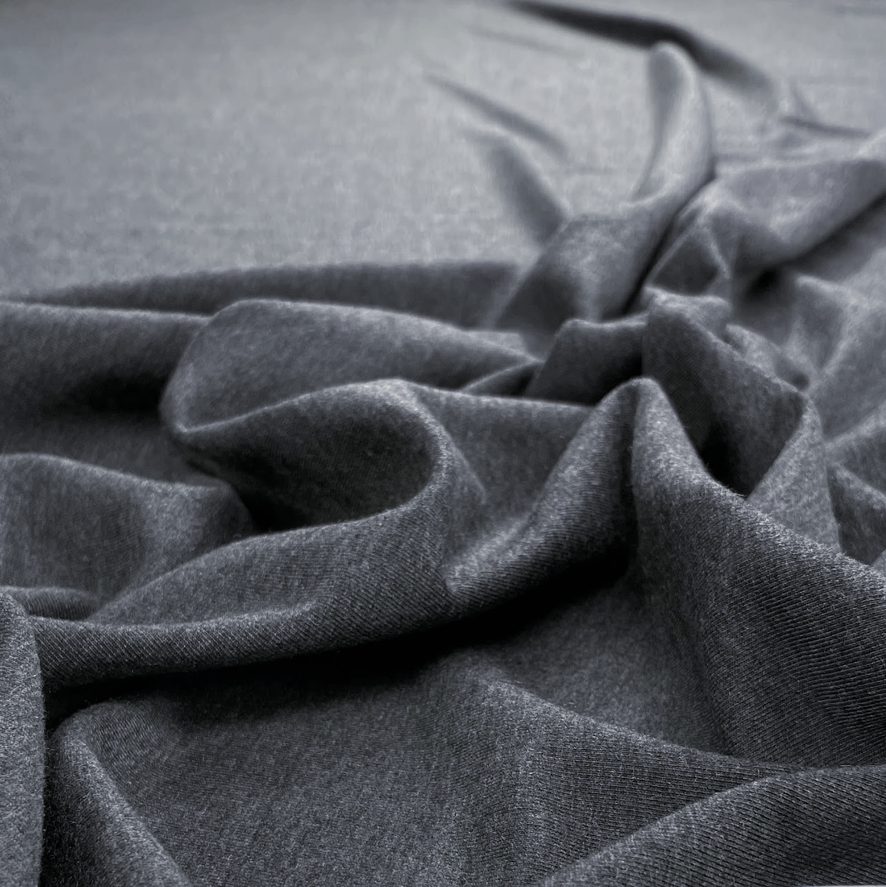 TENCEL™ Lyocell Organic Cotton French Terry - Heathered Charcoal Grey