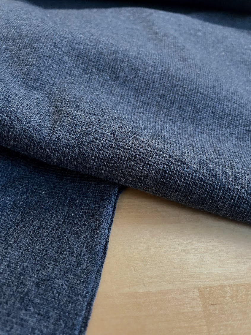 TENCEL™ Lyocell Organic Cotton 2x2 Ribbed Knit - Heathered Lake Blue