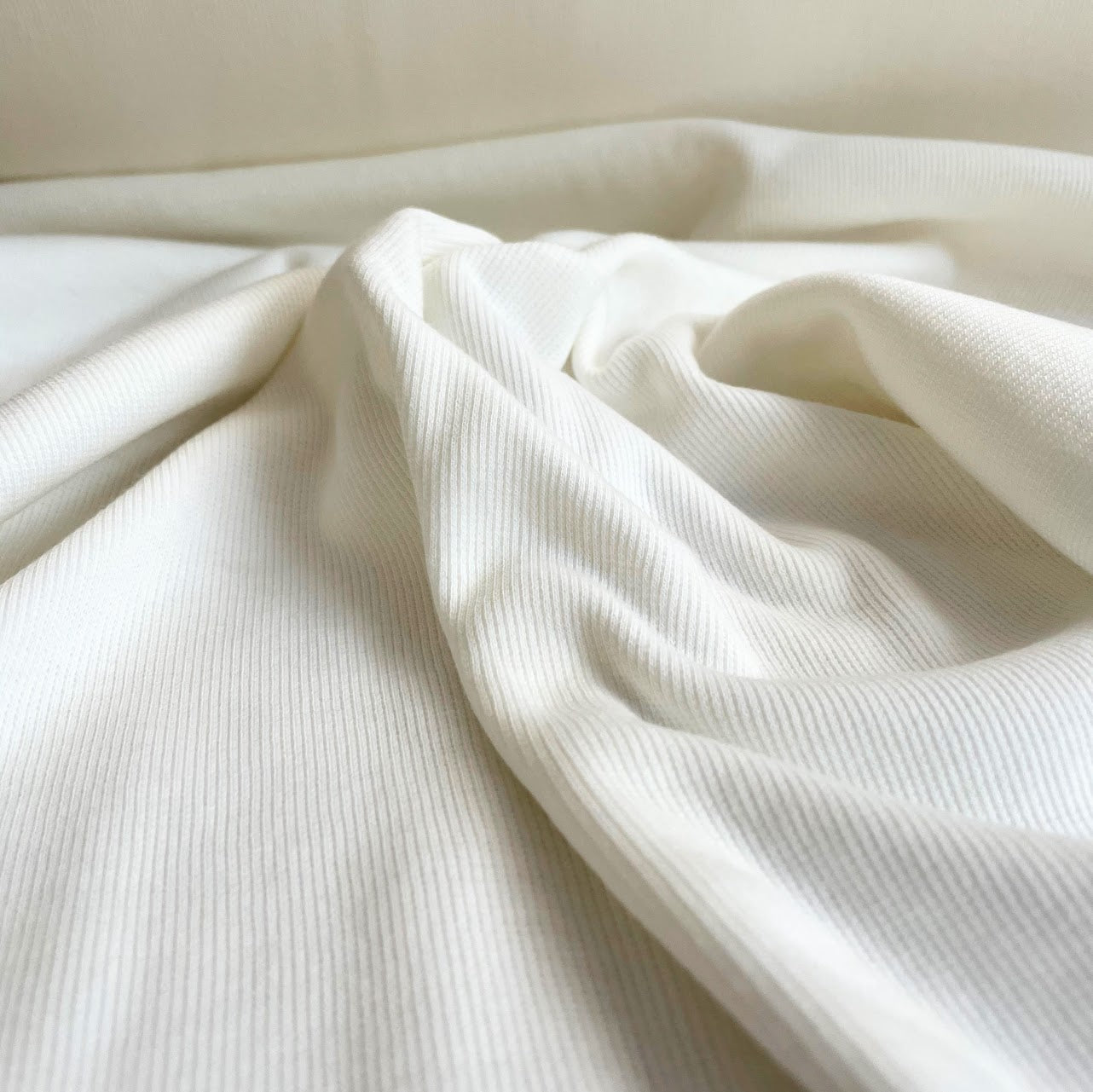TENCEL™ Lyocell Organic Cotton 2x2 Ribbed Knit - Ivory / Off-white –  Riverside Fabrics