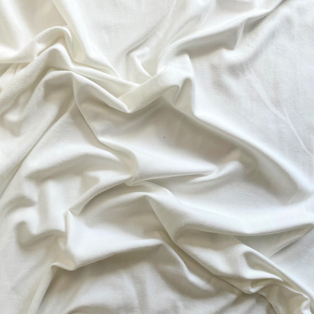 42" Remnant - Bamboo/Cotton Stretch Jersey - Ivory / Off-white