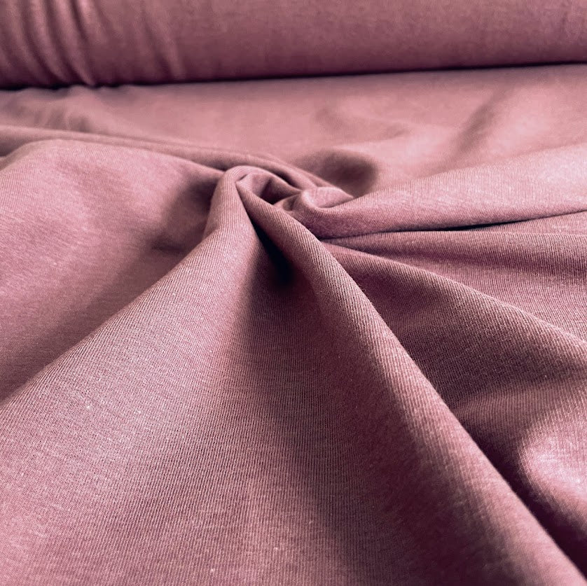 25" Remnant - TENCEL™ Lyocell Organic Cotton Brushed Stretch Sweatshirt Fleece - Rose Brown
