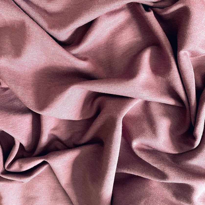 25" Remnant - TENCEL™ Lyocell Organic Cotton Brushed Stretch Sweatshirt Fleece - Rose Brown