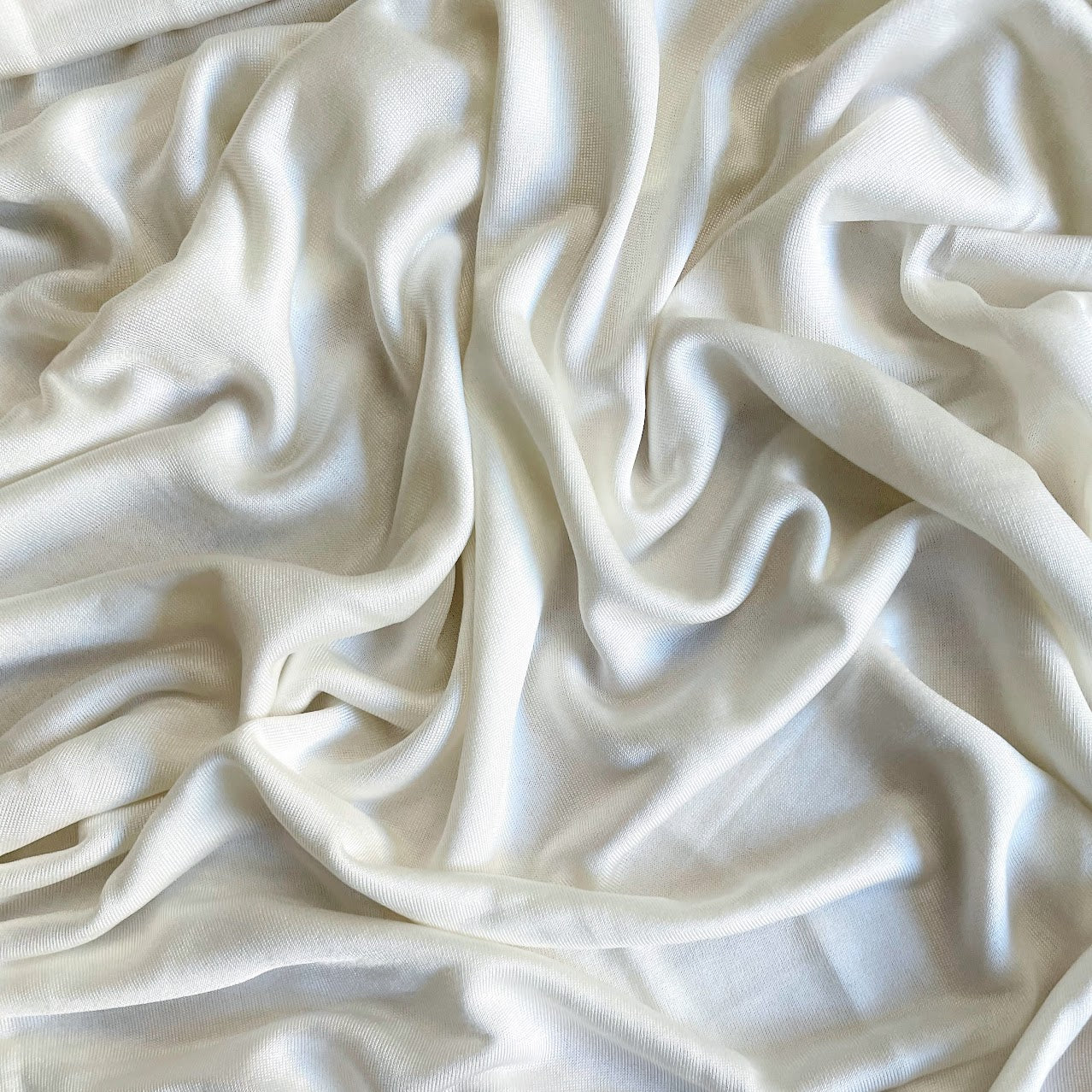 Silk Jersey Knit Fabric - 23mm - Natural White - 100% Silk - 44 Wide