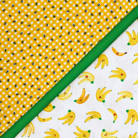 Bananas - White - Ann Kelle -  Digital Print - Cotton Fabric