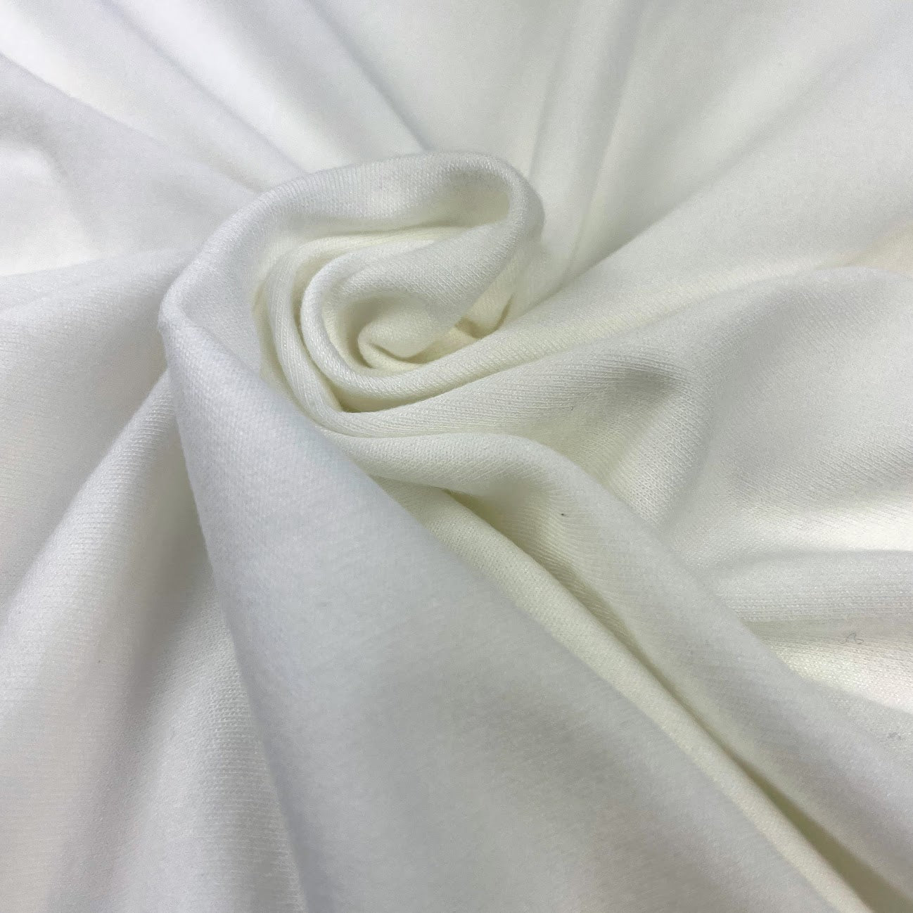 Bamboo Organic Cotton Spandex Interlock - Off White - Extra Wide 72"
