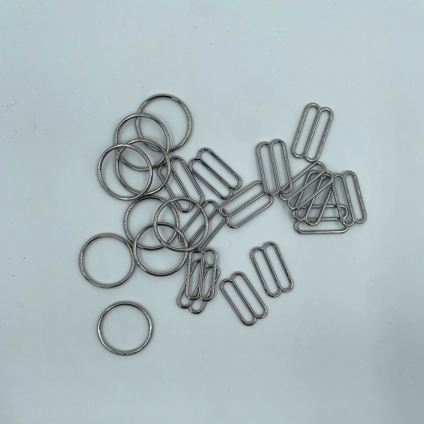 Silver 3/8 (10mm) Bra Rings, Sliders & G-Hooks