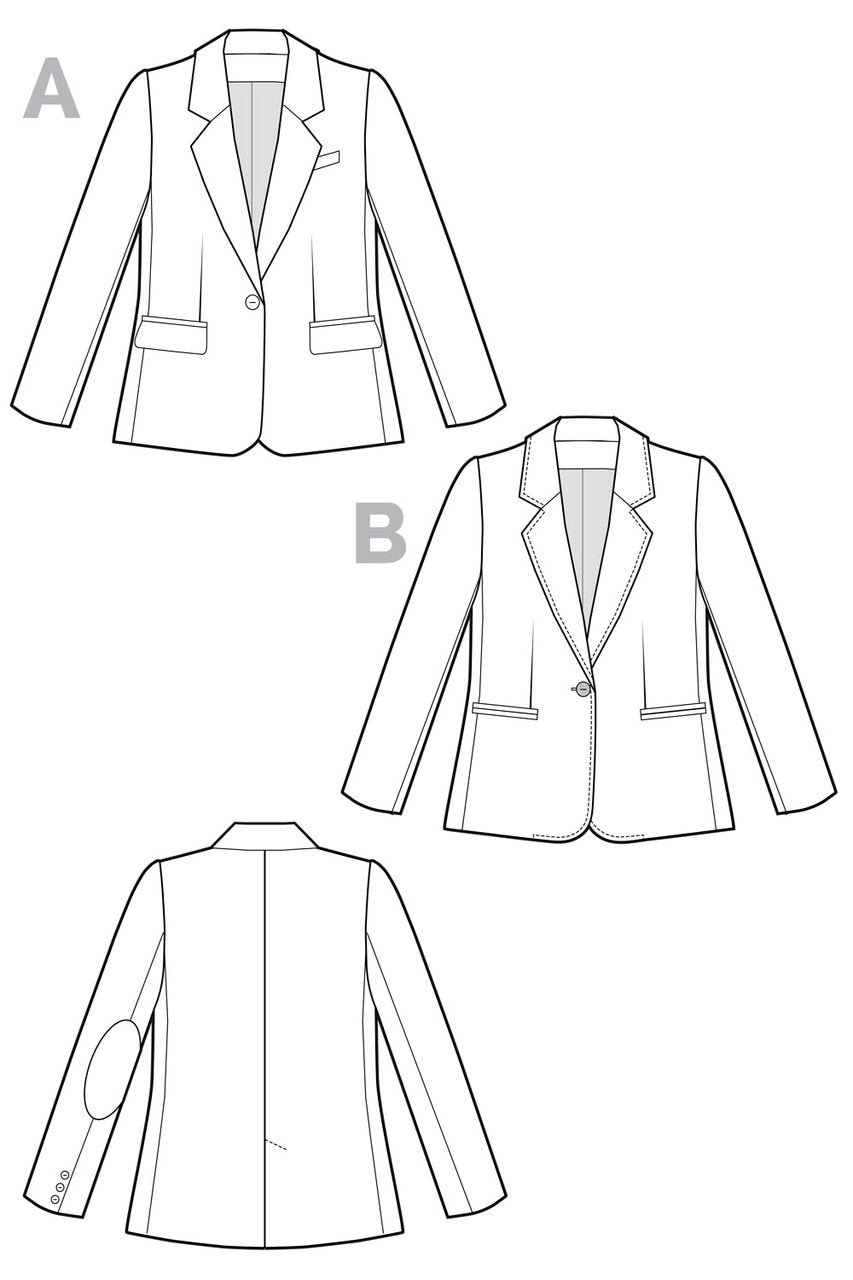 Jasika Blazer - Tailored Jacket Pattern - By Closet Core Patterns