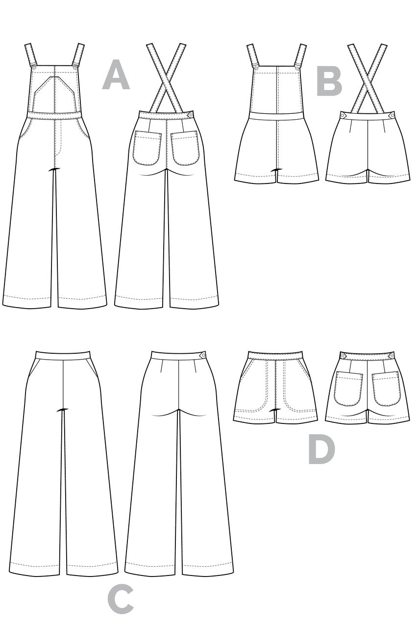 Jenny Overalls and Trousers - By Closet Core Patterns