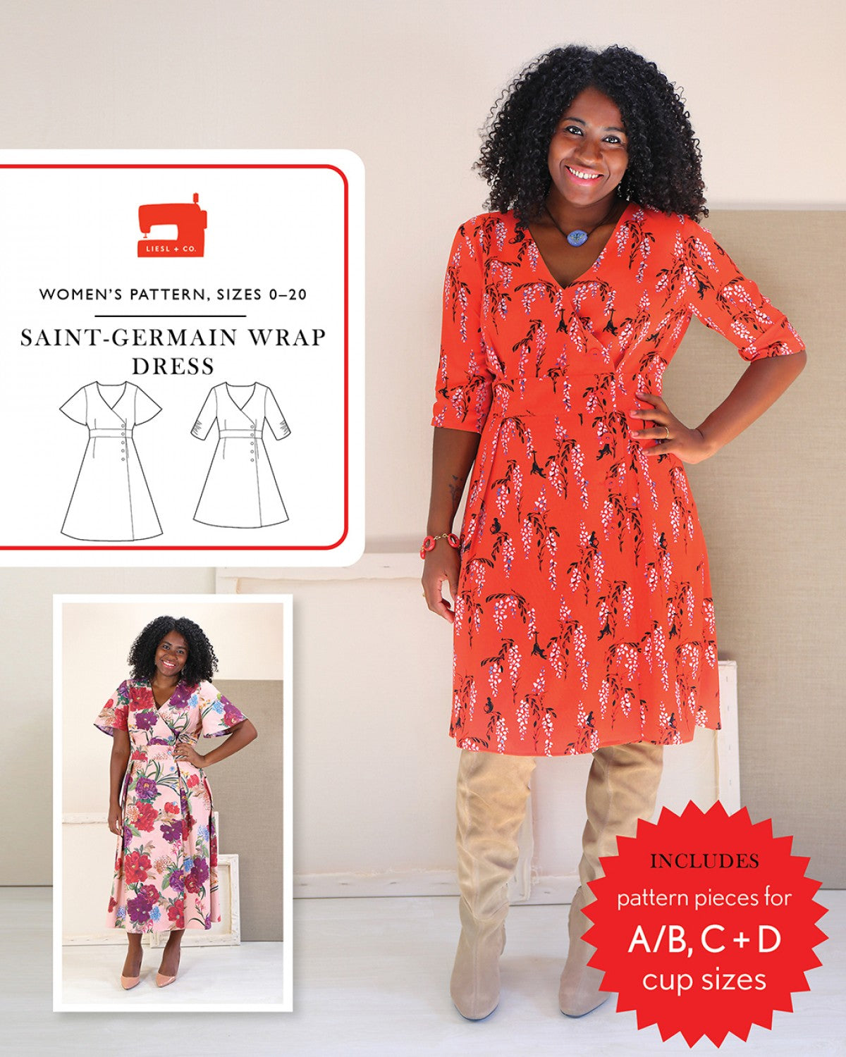 Liesl + Co - Saint-Germain Wrap Dress Sewing Pattern