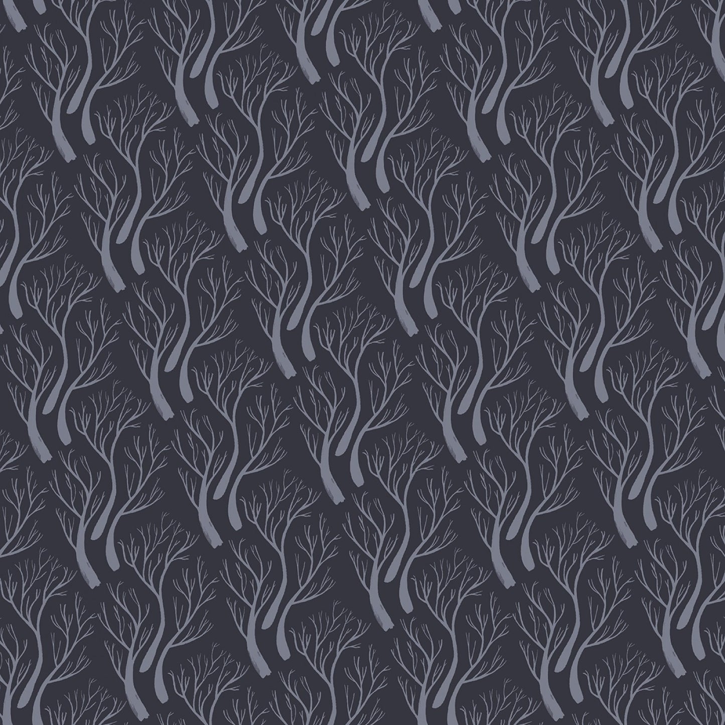 Graphite Trees - Cotton Fabric