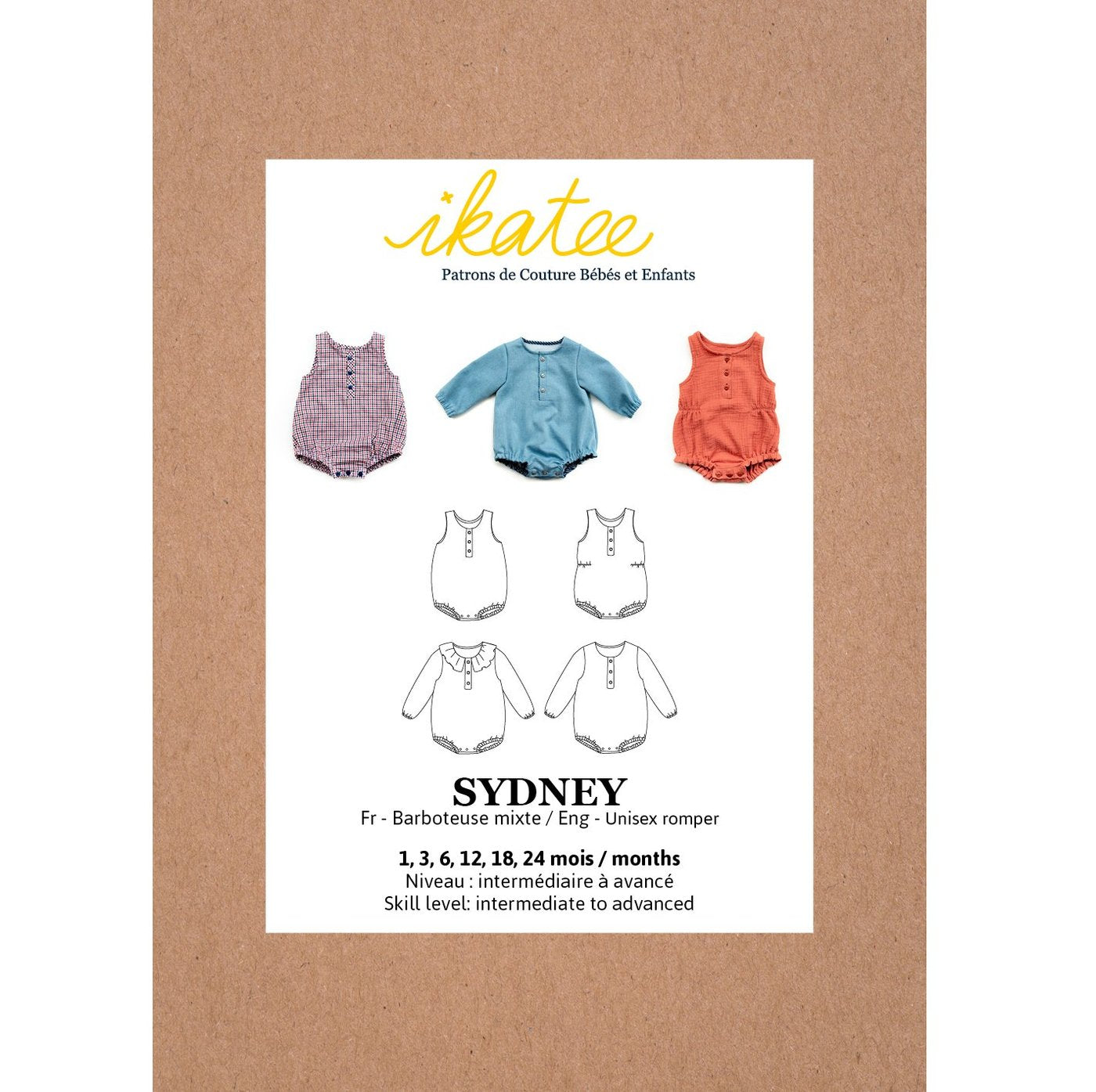 Ikatee - SYDNEY romper - Baby 1M/24M - Paper Sewing Pattern