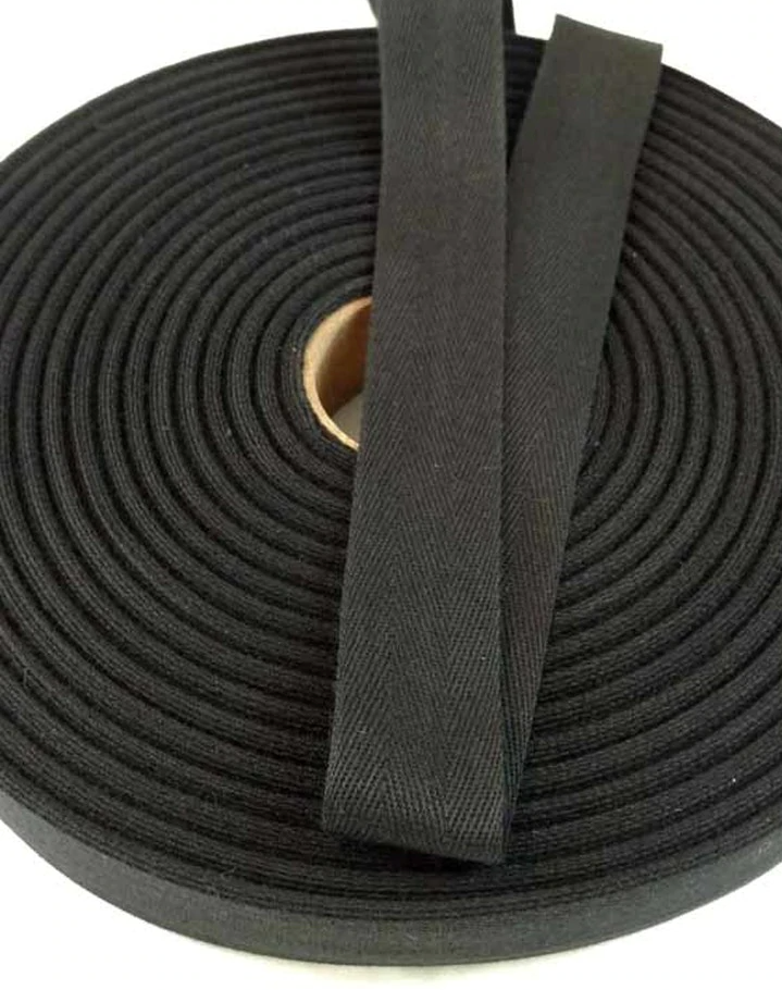 Black Cotton Twill Tape 25mm