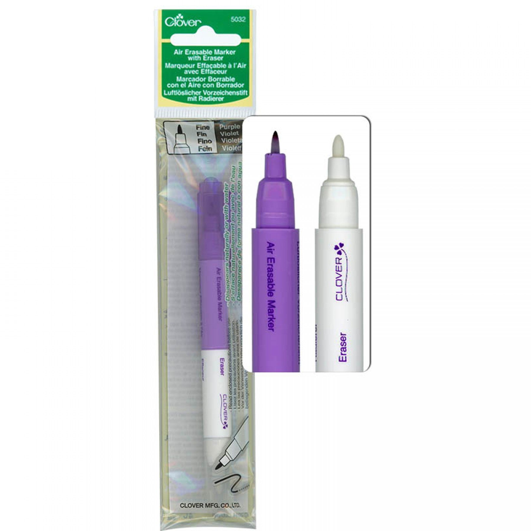 Chacopen Pink Air Erasable Dual Tip Pen With Eraser 