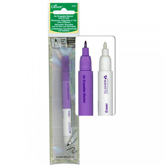 CLOVER 5032 - Chacopen Purple Air Erasable Dual Tip Pen With Eraser