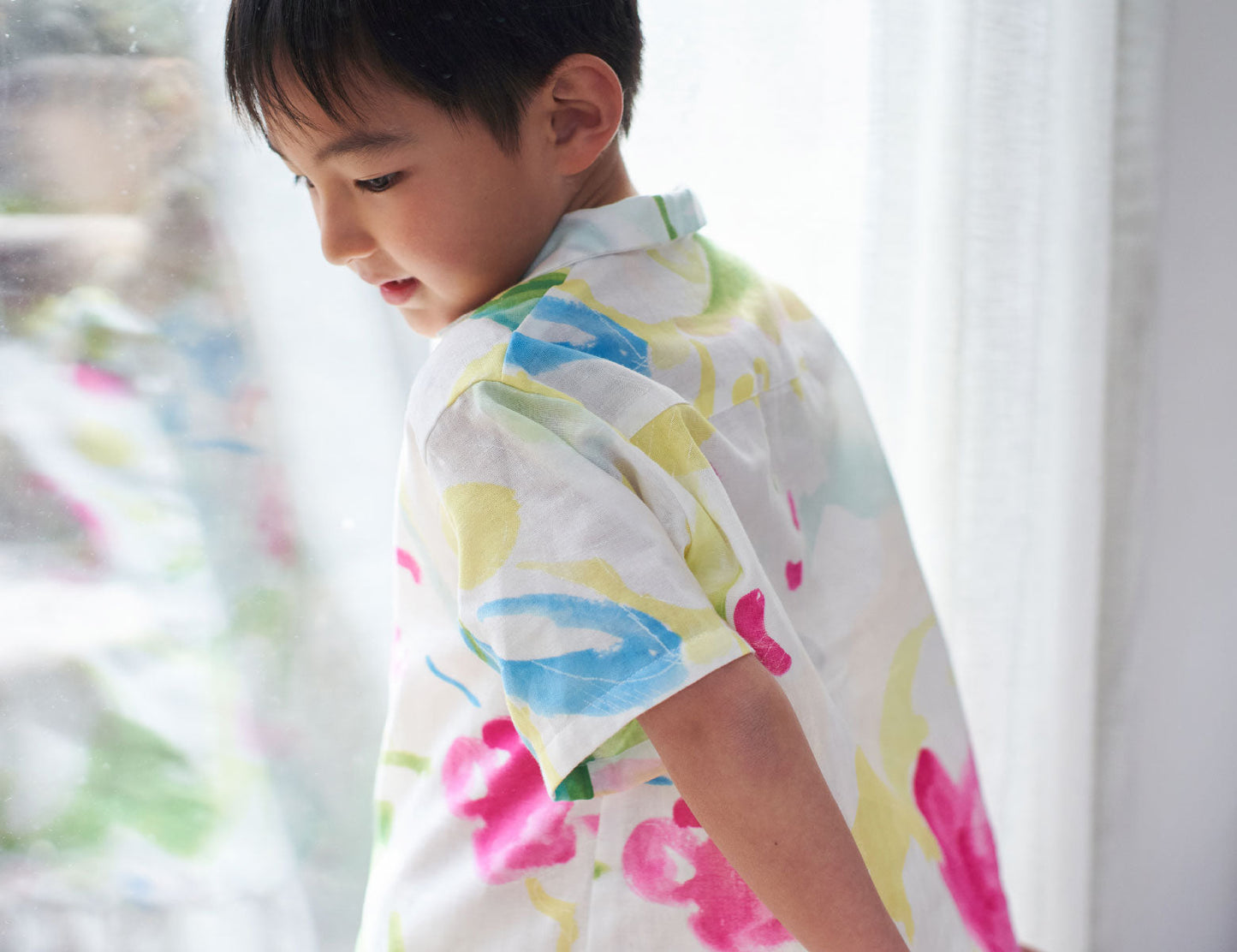 nani IRO - As it is - A - White and Pink - Double Gauze Fabric