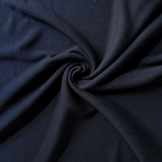 Bamboo Cotton Rib 2x2 - Marine Navy