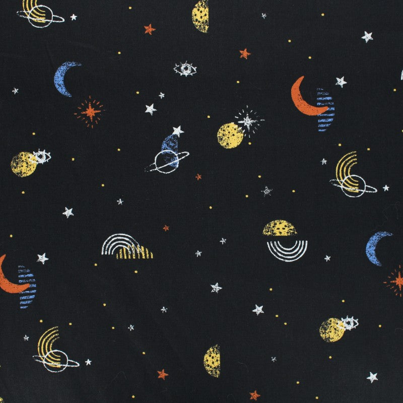 29" Remnant - Galaxy - Black - Organic Cotton Poplin