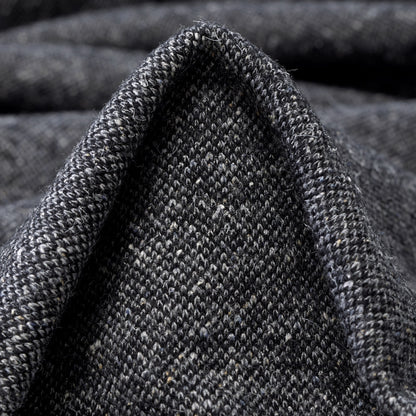 Virgin Wool and Silk Mélange Sweater Knit - Grey - Italy Designer Deadstock