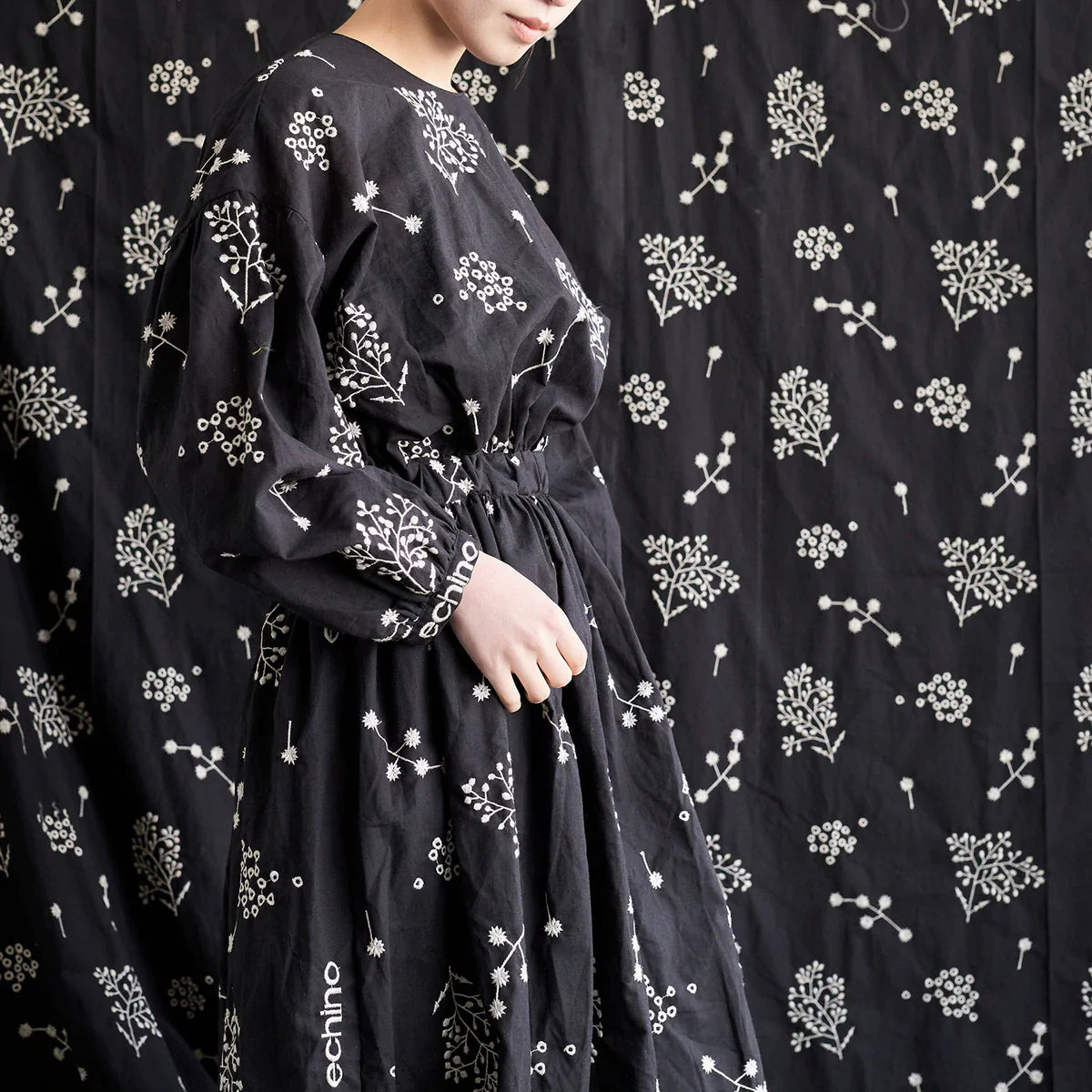 Echino “botanical” Embroidery - Linen / Cotton Fabric