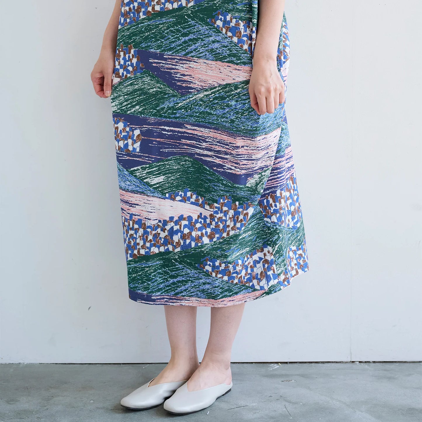 Keshiki - Lake & City - 2A - Cotton Viyella Twill Fabric