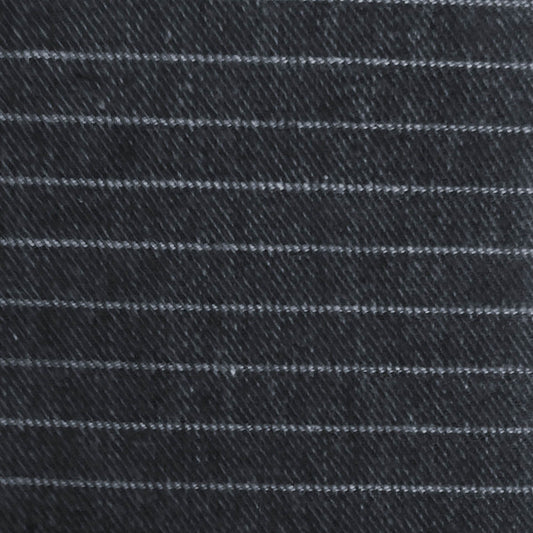 54" Remnant - Viyella Organic Cotton Stripes - Dark Grey - Twill