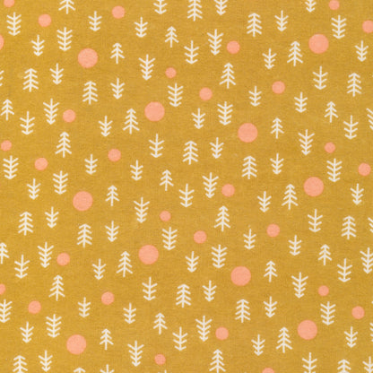 Winter Forest - Gold - Organic Cotton Flannel