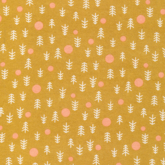 Winter Forest - Gold - Organic Cotton Flannel