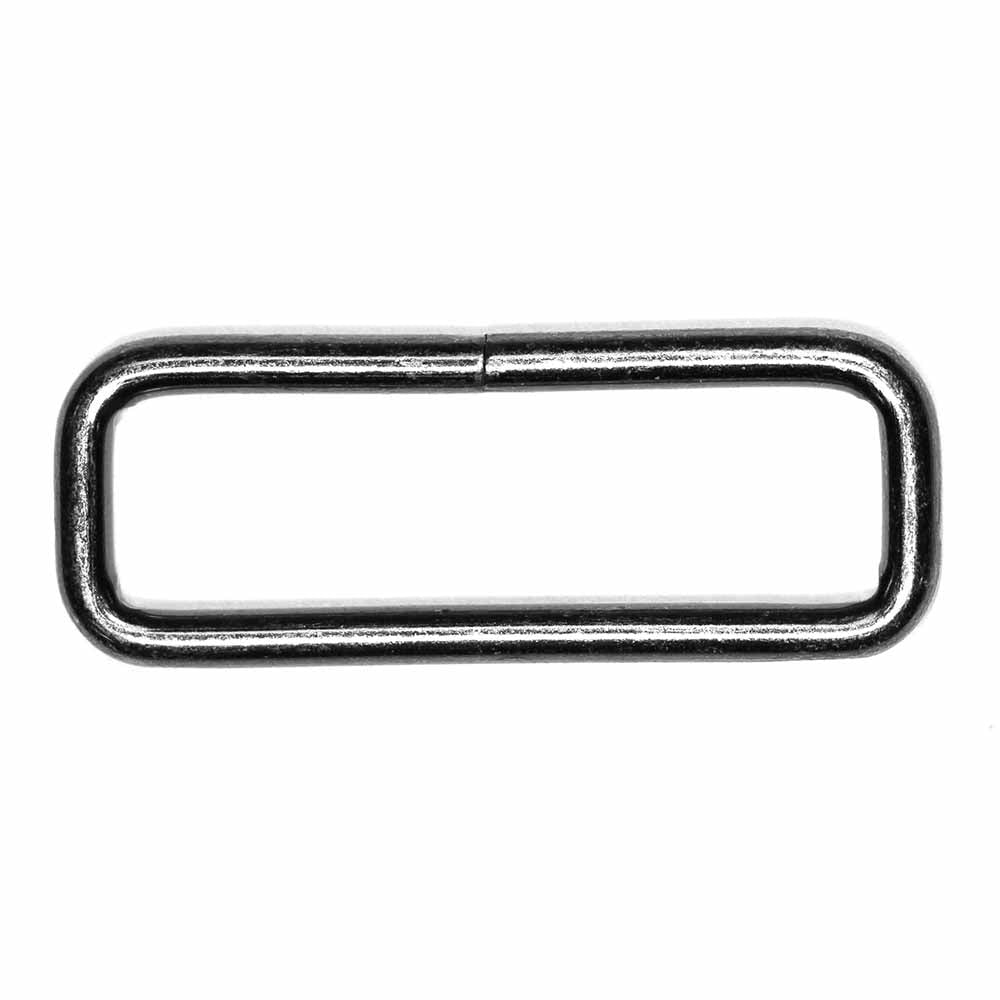 UNIQUE SEWING Rectangle Ring - Metal - 38mm (1.5″) - Gunmetal - 4 pcs.