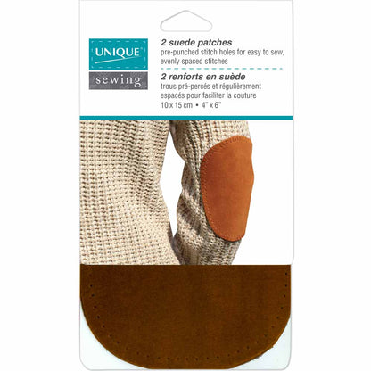 UNIQUE SEWING Suede Patch Beige - 10 x 15cm (4″ x 6″) - 2pcs
