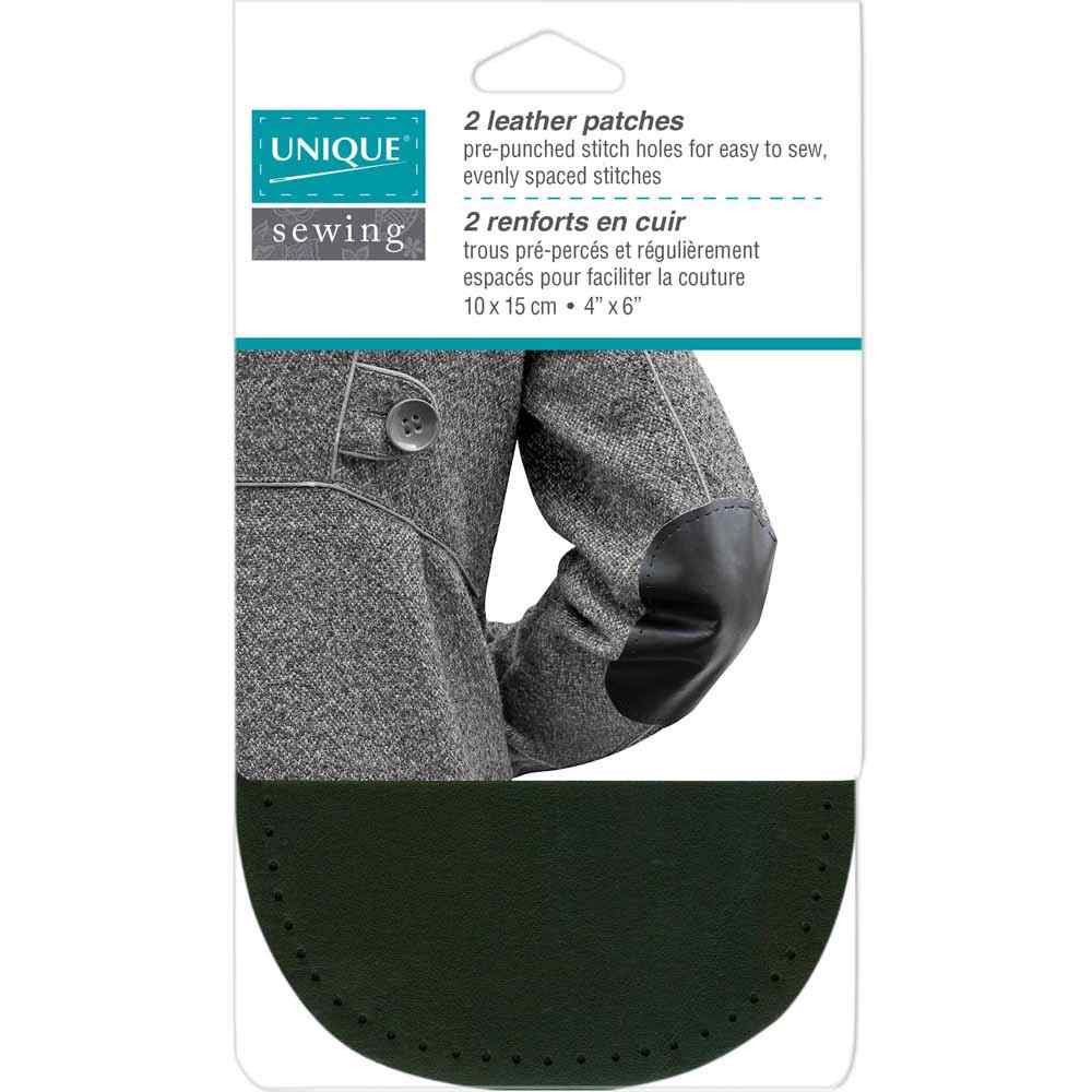 UNIQUE SEWING Leather Patch Black - 10 x 15cm (4″ x 6″) - 2pcs