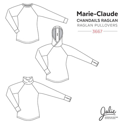 Jalie - 3667 - MARIE-CLAUDE Raglan Pullover