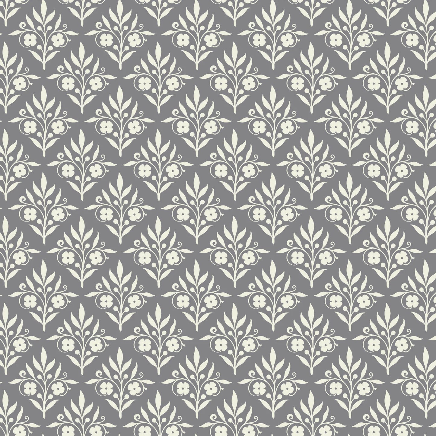 Sweet Scrolls  - Gray - Cotton Fabric
