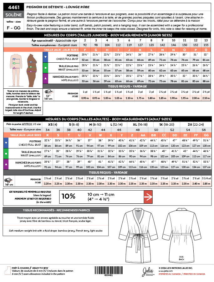 Jalie - 4461 - Solene Lounge Robe