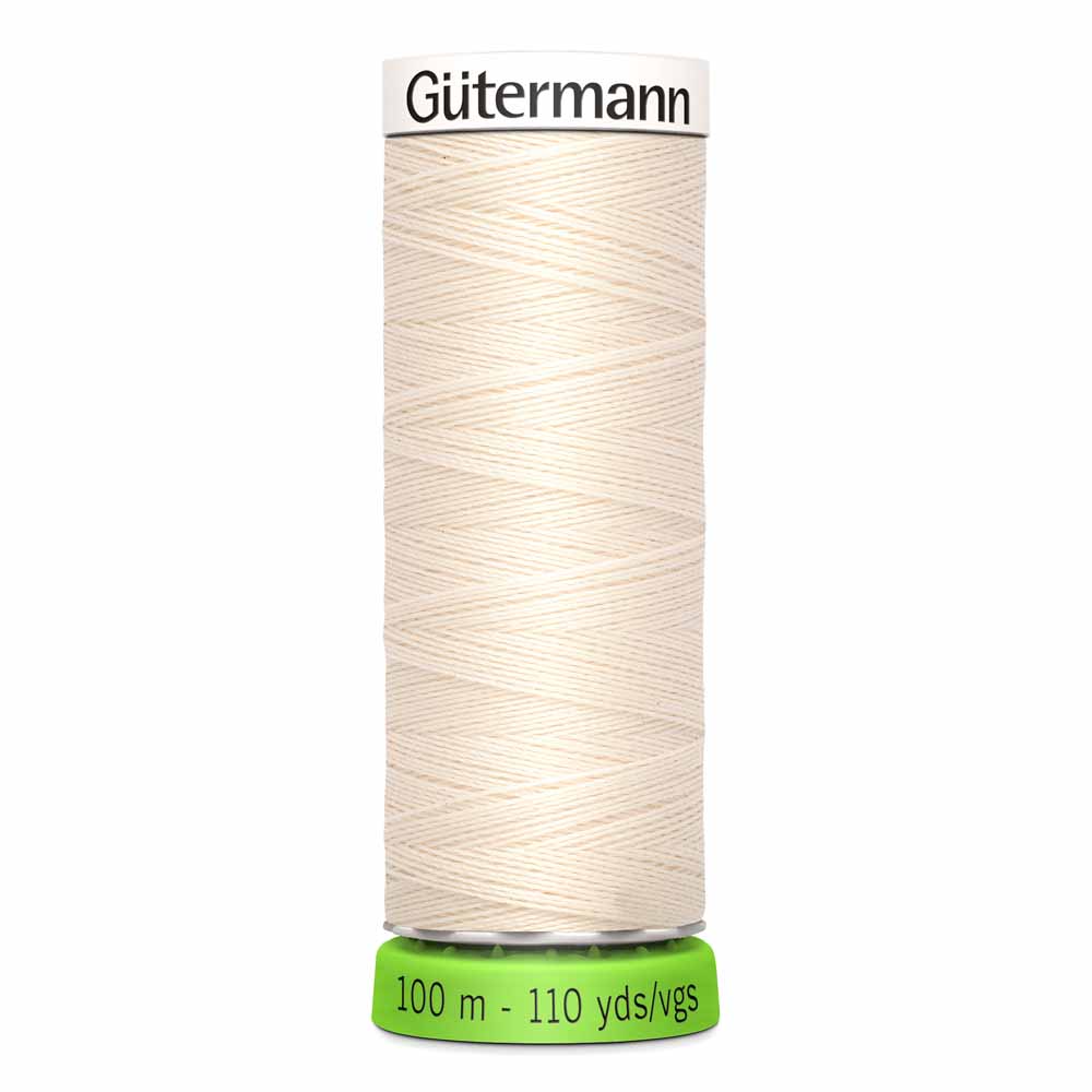 Gütermann rPet (100% Recycled) Sew-All Thread 100m - Col. 802 - Eggshell