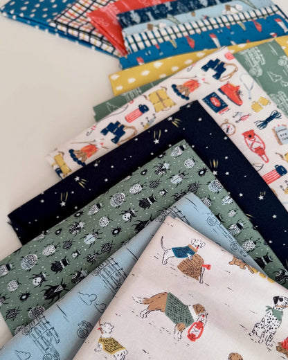 Retro Plaid - Blue & Green - Camp Canine - GOTS Organic Cotton