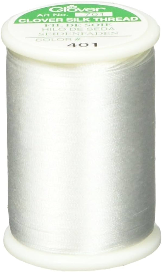 Clover Silk Thread - 50wt 109 yards - White